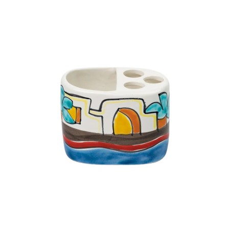 Handmade ceramic sicilian Toothbrush Holder de simone pottery Dammusi Handmade ceramic sicilian Toothbrush Holder de simone pottery Dammusi